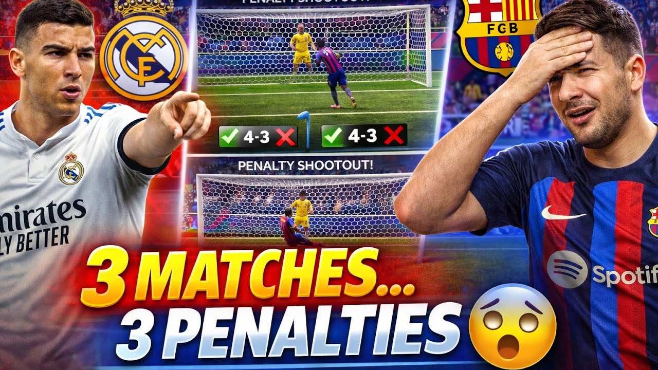 3 El Clásicos… 3 PENALTIES 😱 | Real Madrid vs Barca Drama