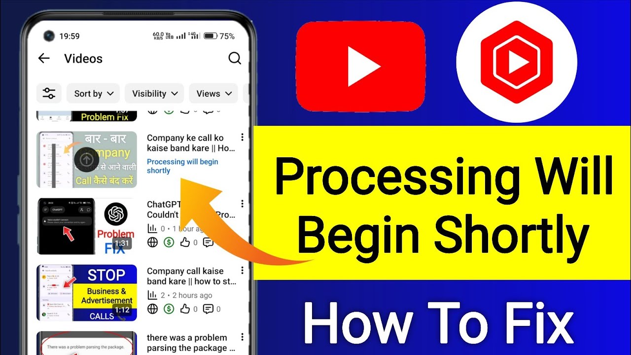 Fix Youtube Video Processing will Begin Shortly Problem || Youtube Video Processing Problem