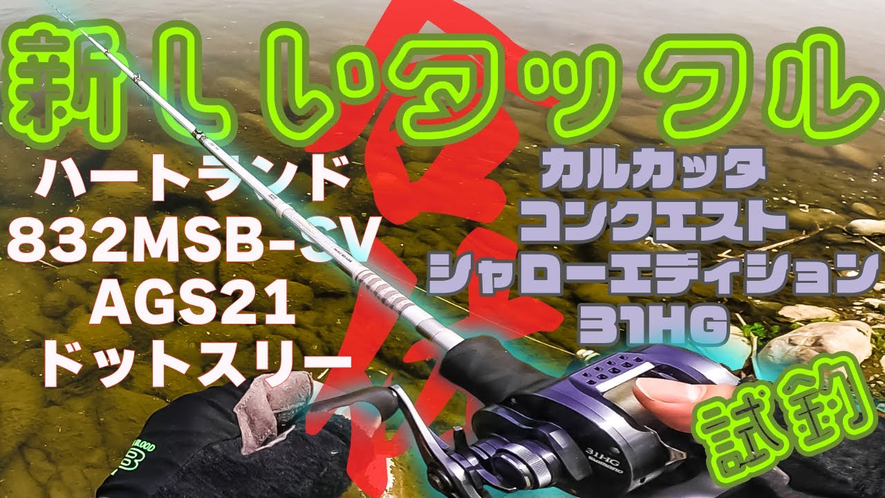 合体。24カルカッタコンクエスト シャローエディション31HG(フレーム加工) ハートランド832MSB-SV AGS21【（…）[dat θríː] 83 AGS】夏っぽい日に子バスを相手に試し釣り