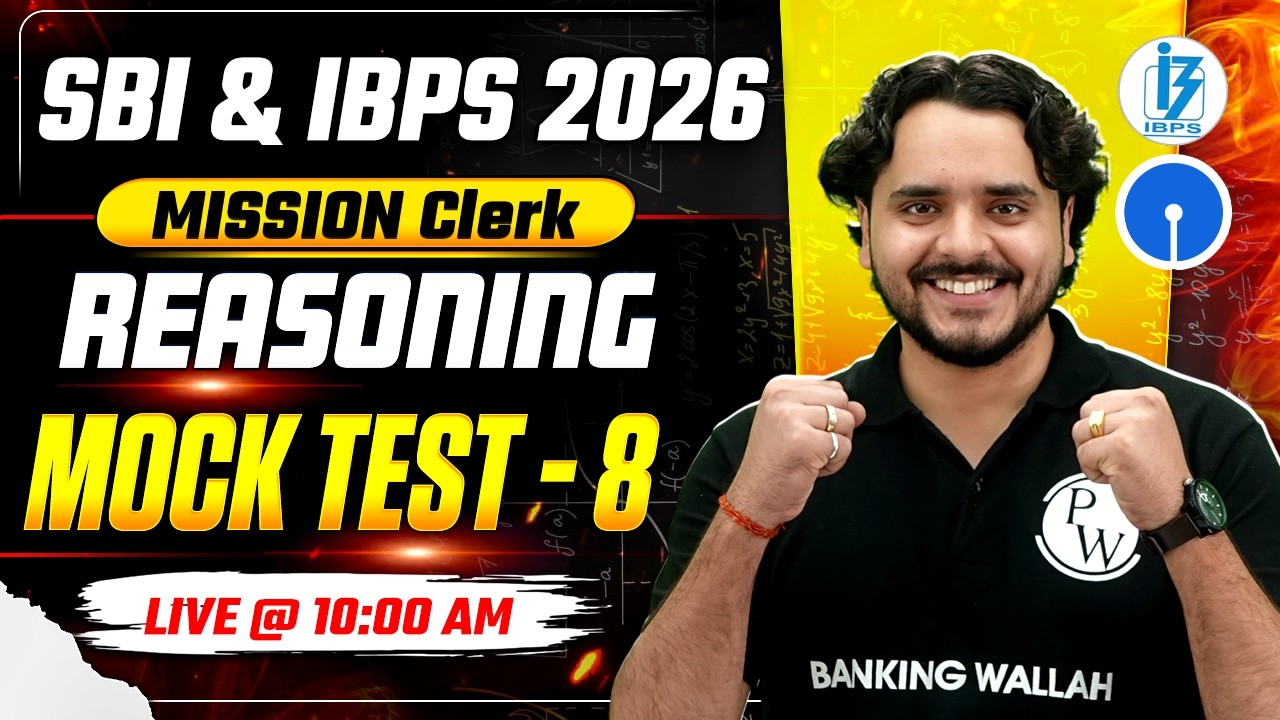 SBI / IBPS Clerk 2026 | Reasoning Mock Test -8 | Reasoning for Banking Exam | by Vidhu Sir