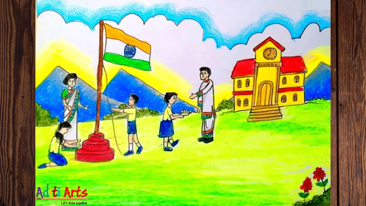 Republic Day Memory Drawing | Republic Day Drawing Easy | Simple Republic Day Drawing | Aditi Arts