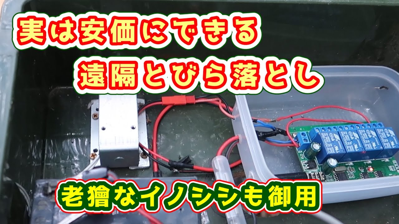 遠隔操作で扉を落とす　簡単・確実・安価　1万円？で自作できます（※除カメラ）