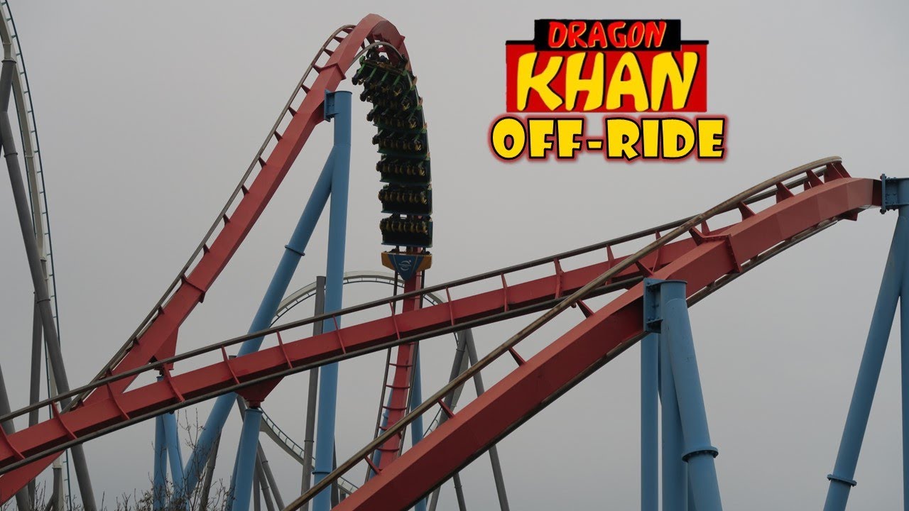 Dragon Khan Off-Ride Footage, PortAventura B&M Sit-Down Looper | Non-Copyright