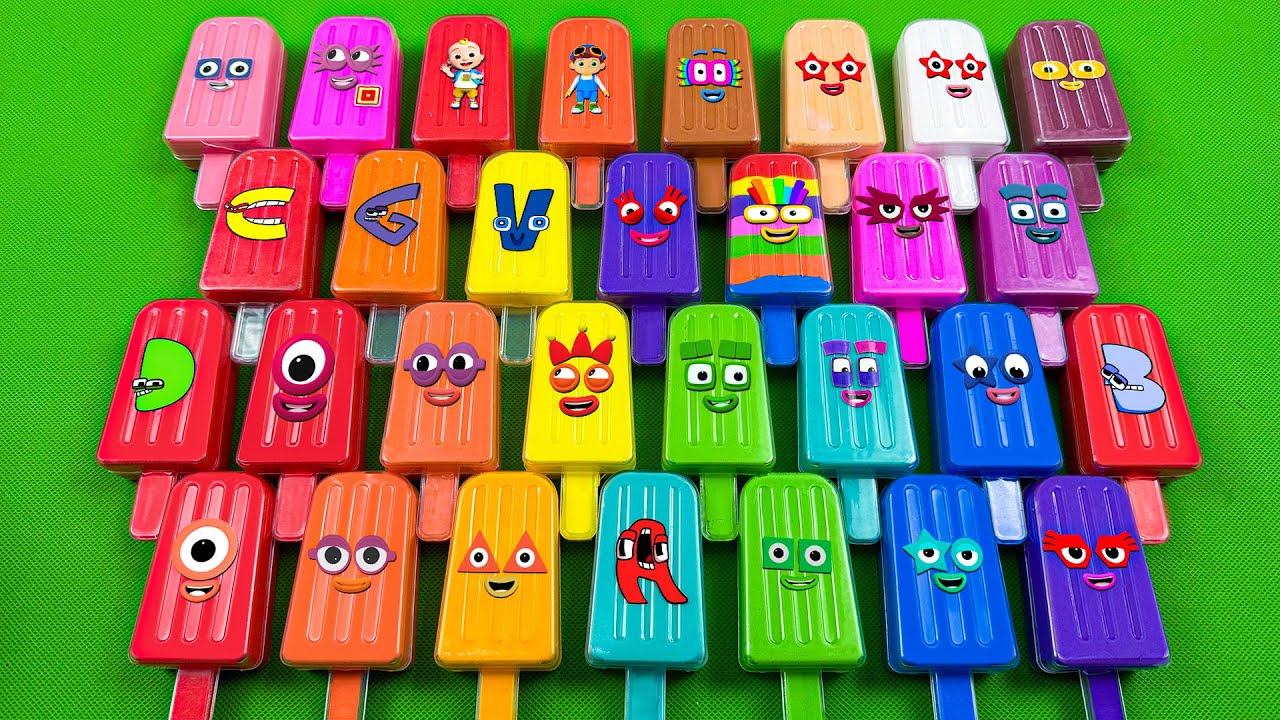 Rainbows SLIME 🌈 Finding Numberblocks, Alphablocks, Alphabet Lore with Ice Cream Colorful! ASMR💖