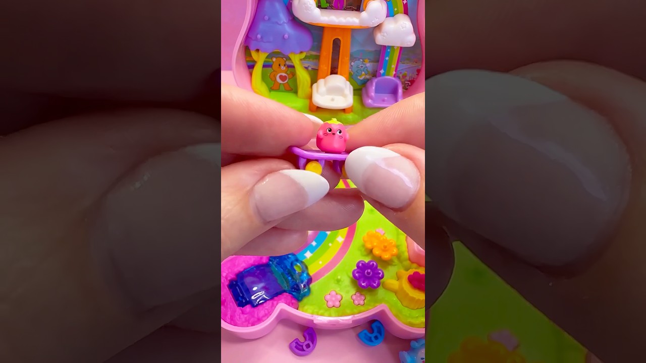 Organizing Polly Pocket x Care Bears playset Part 2 🐻🩷🩵#pollypocket #carebears #miniature #asmr