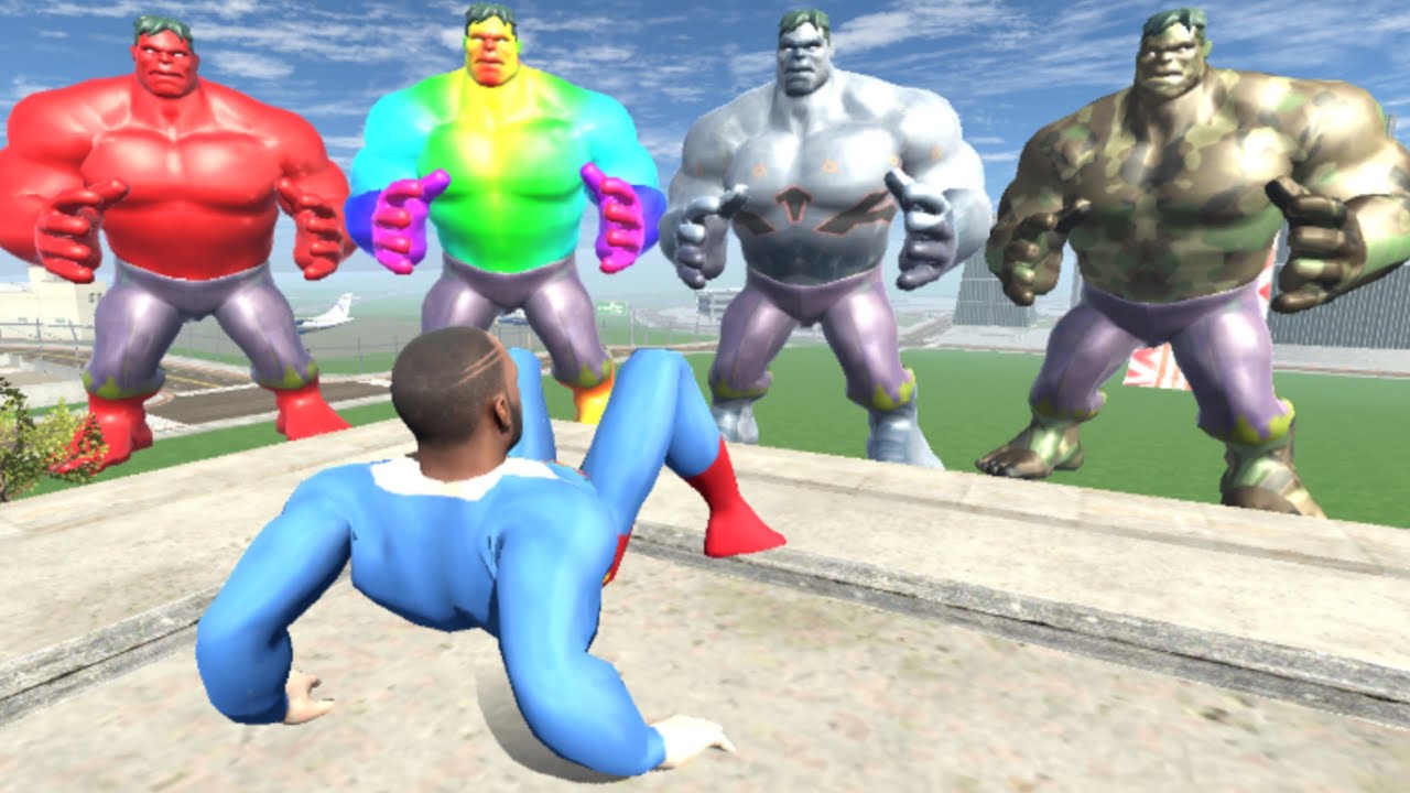 Franklin Become Superman To Fight Hulk Team - INDIAN BIKES DRIVING 3D
