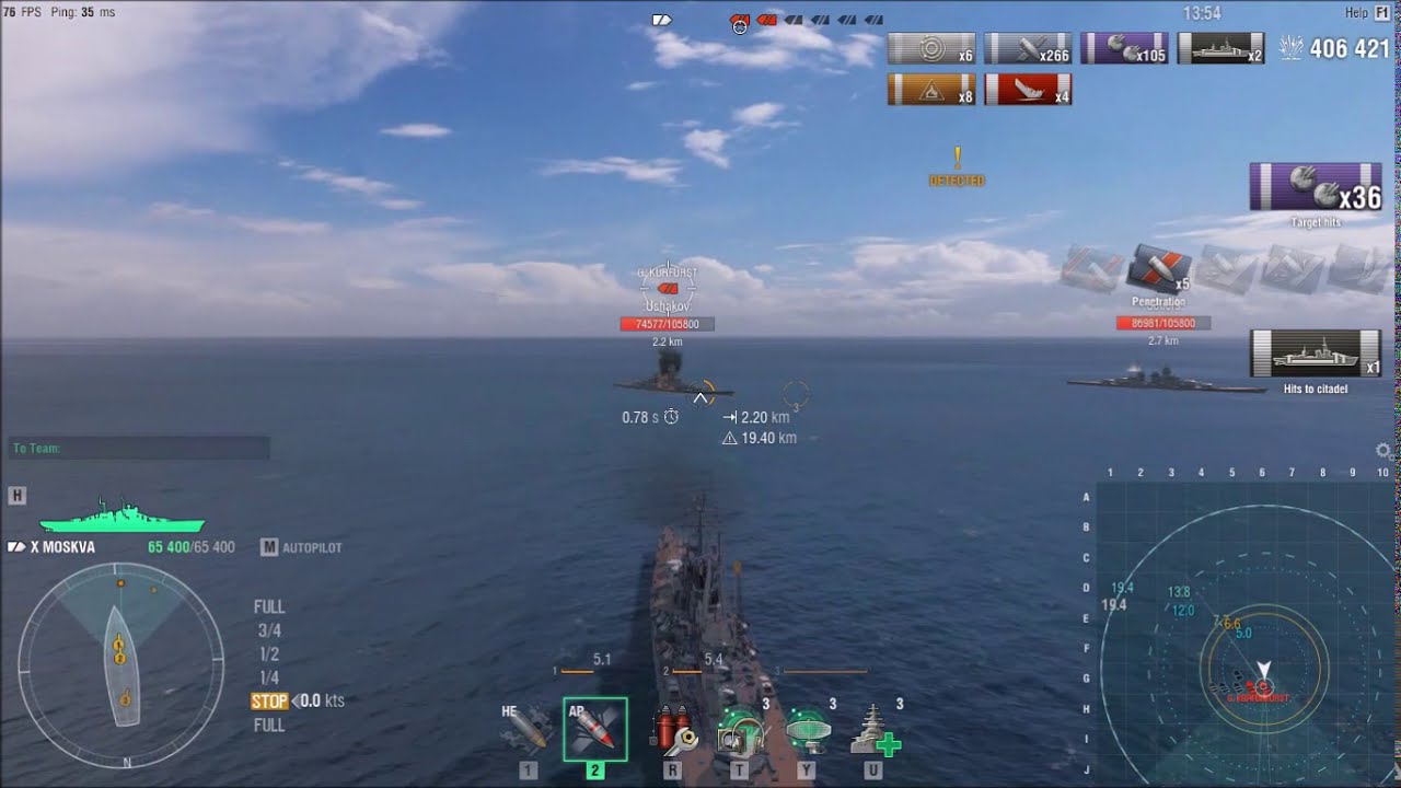 World of Warships - Trickshot to citadel German BBs #Shorts
