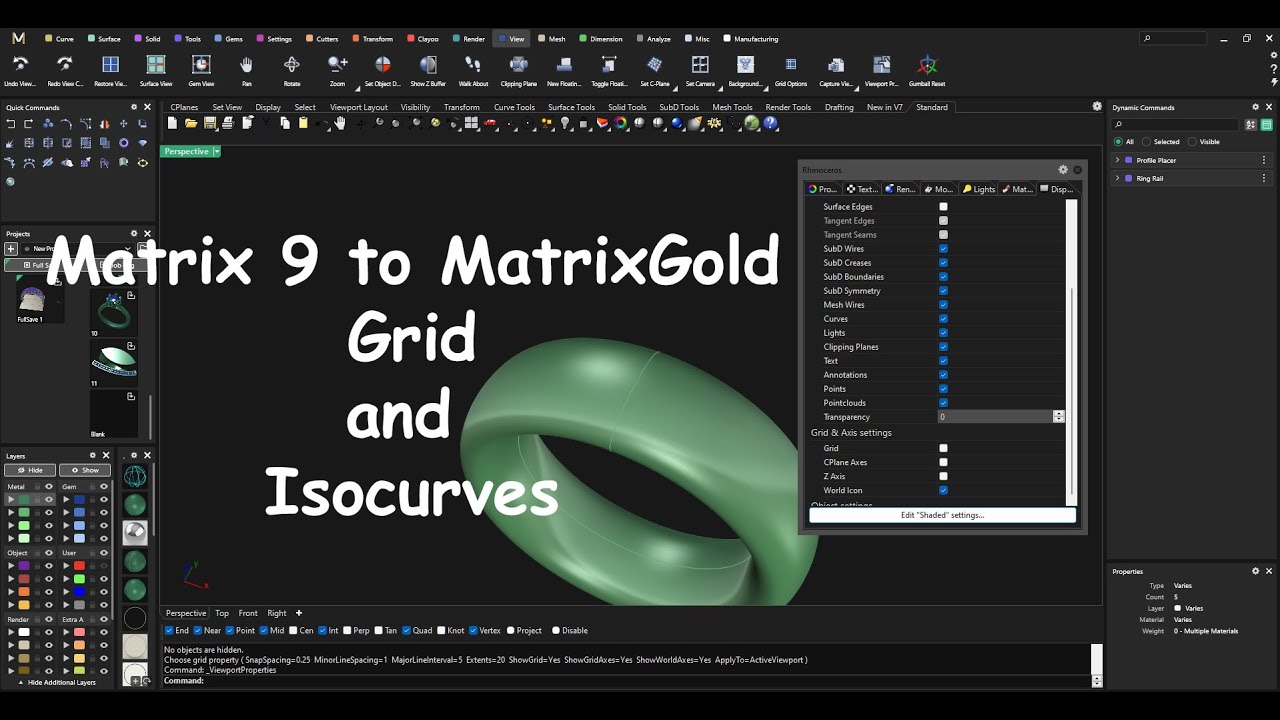 MatrixGold Grid and Isocurves