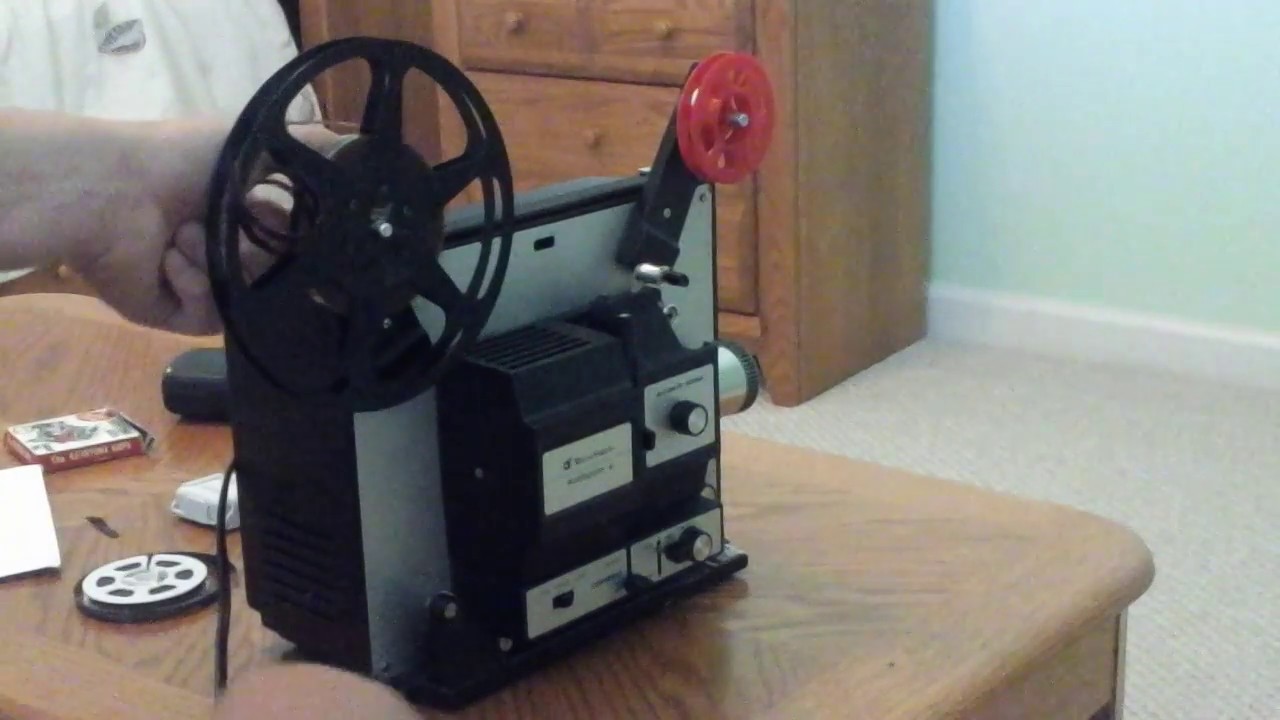 Vintage Bell and Howell filmosound 8 dual 8mm projector demonstration.