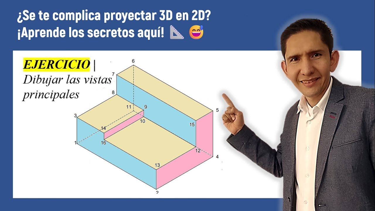 Aprende a DIBUJAR las vistas Principales | Frontal, Superior y Lateral | Geometría Descriptiva