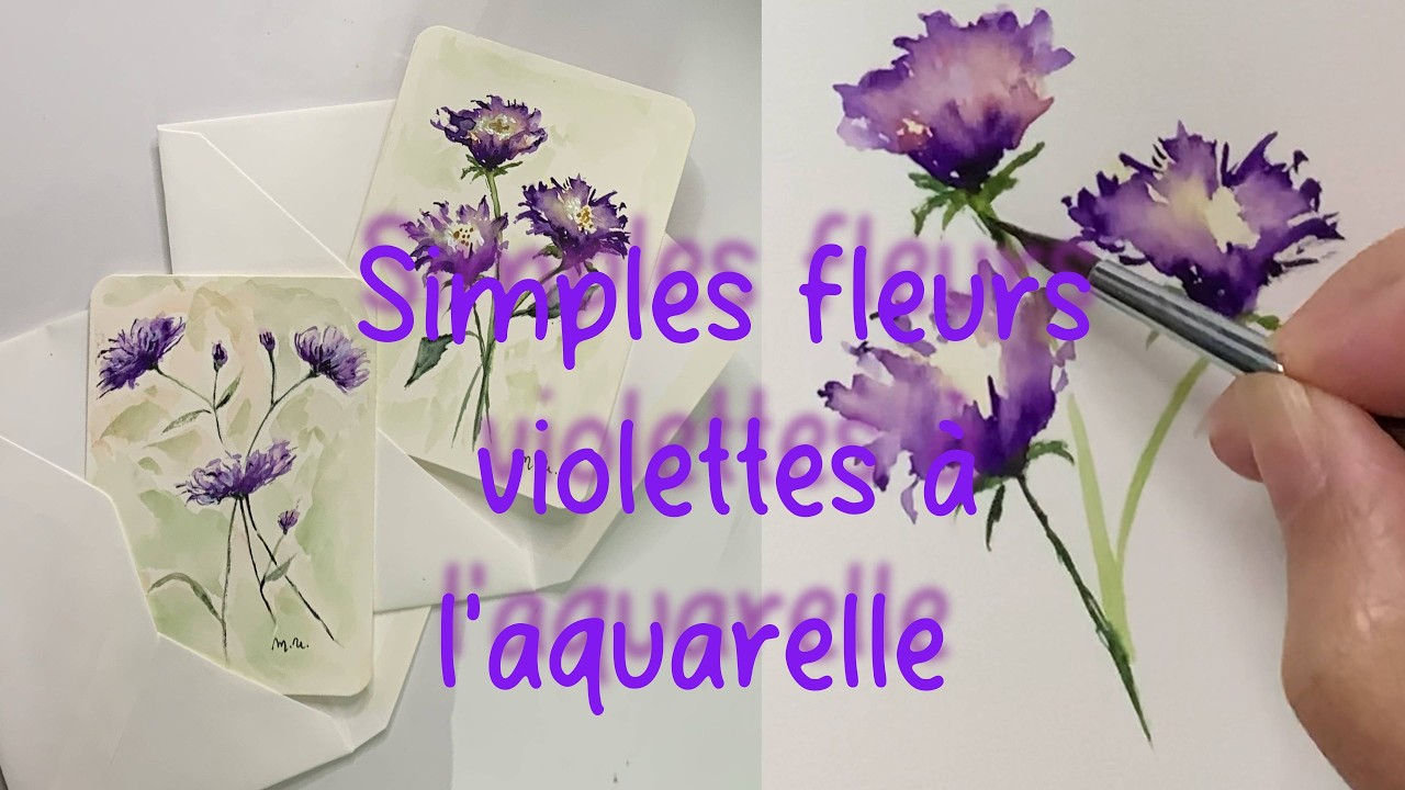 Comment peindre des fleurs violettes facilement à l'aquarelle🫟