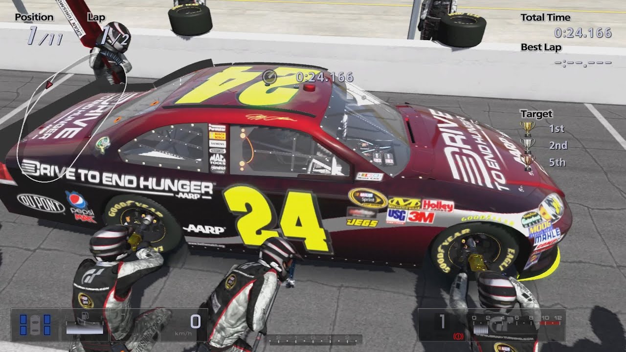 Gran Turismo 5 - Playthrough Part 13 - Jeff Gordon NASCAR School - All Gold Medals!