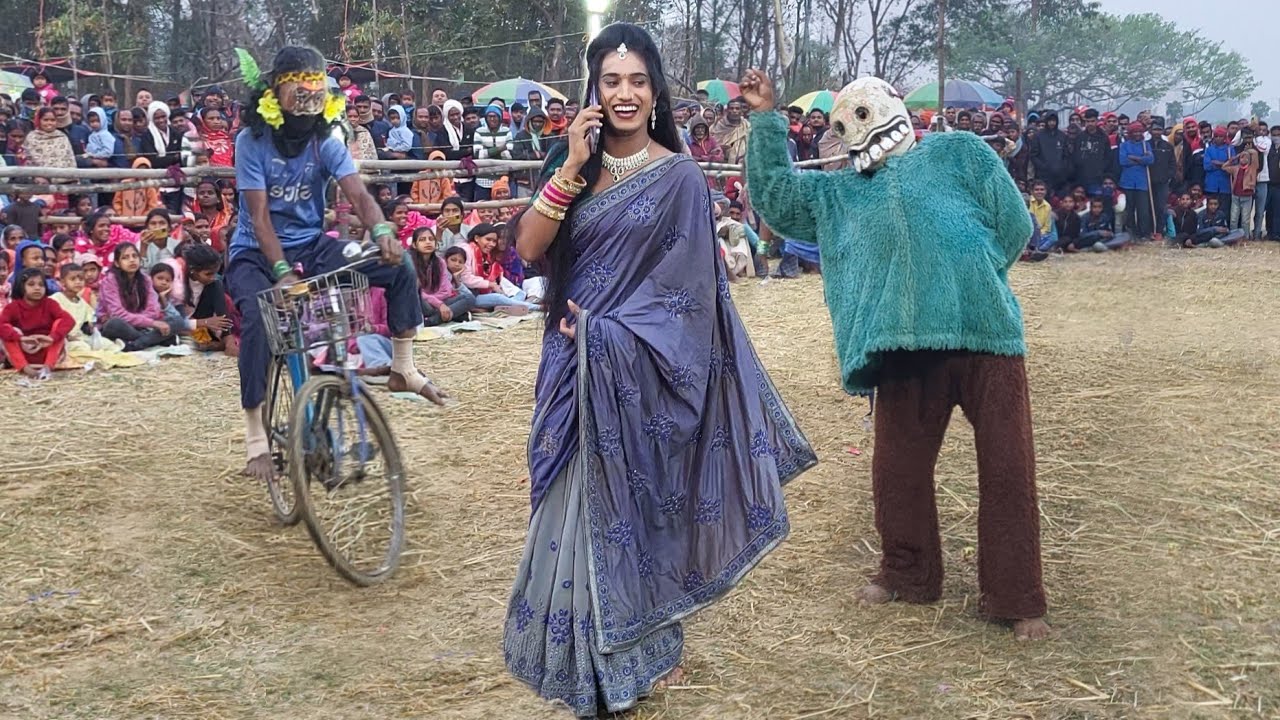সাইকেল নিয়ে ডুকে গেলো | Purulia chhau nach | Hem Singh Mahato chhau nach | Comedy Video | Funny 