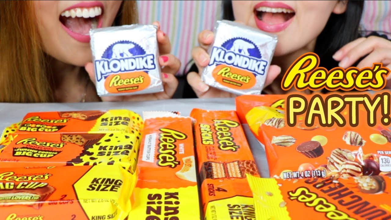 ASMR REESE'S PARTY (ICE CREAM, CHOCOLATE, PEANUT BUTTER CUPS) *EATING SOUNDS* | Kim&Liz ASMR