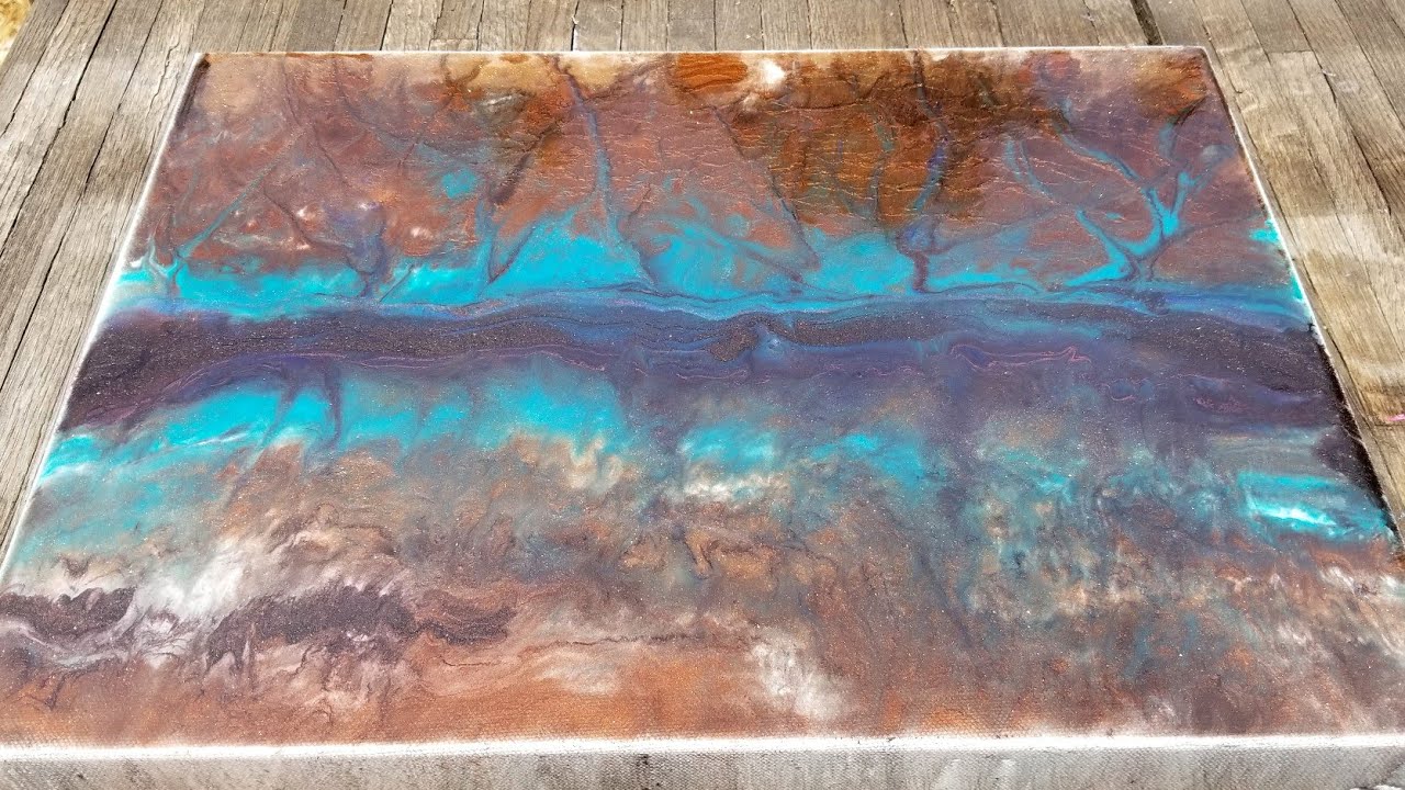 Resin with Mica, Acrylic Ink and Acrylic Paint