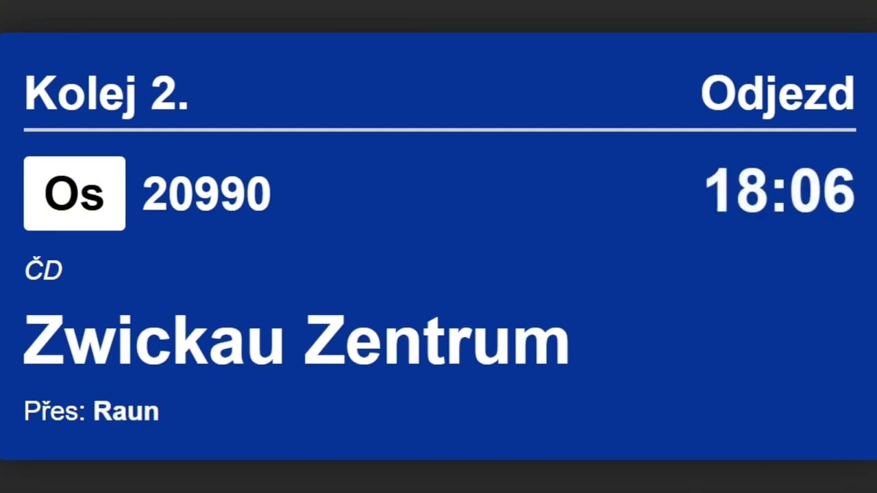 Hlášení Vlaku Os 20990 | STANICE CHEB