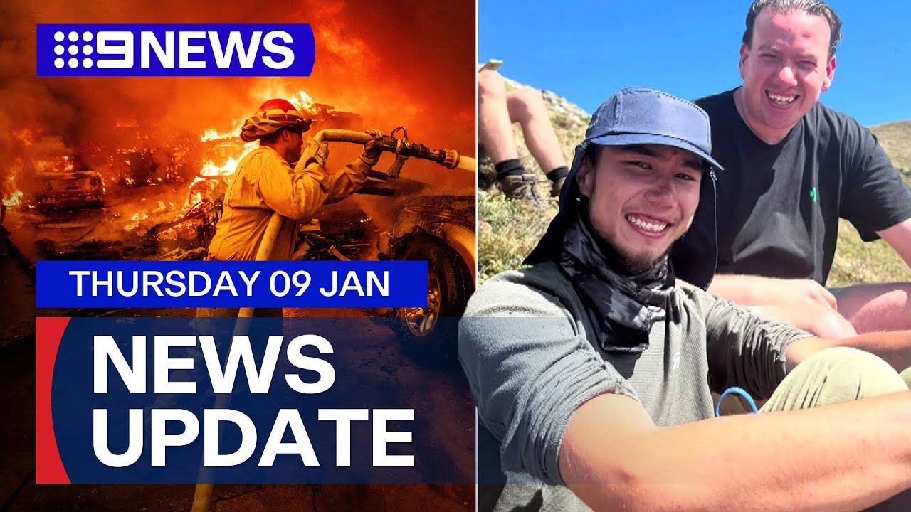 LA fires update; Moment hiker found after missing for two weeks | 9 News Australia