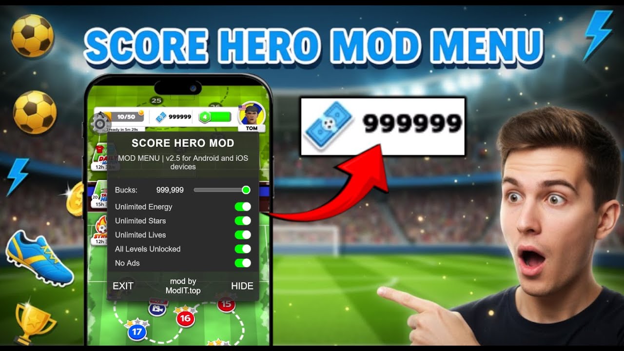 Score Hero Hack Unlimited Bucks Working on iOS and Android