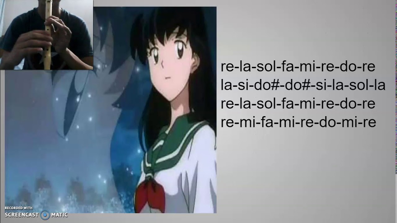 inuyasha, kagome theme (flauta) notas