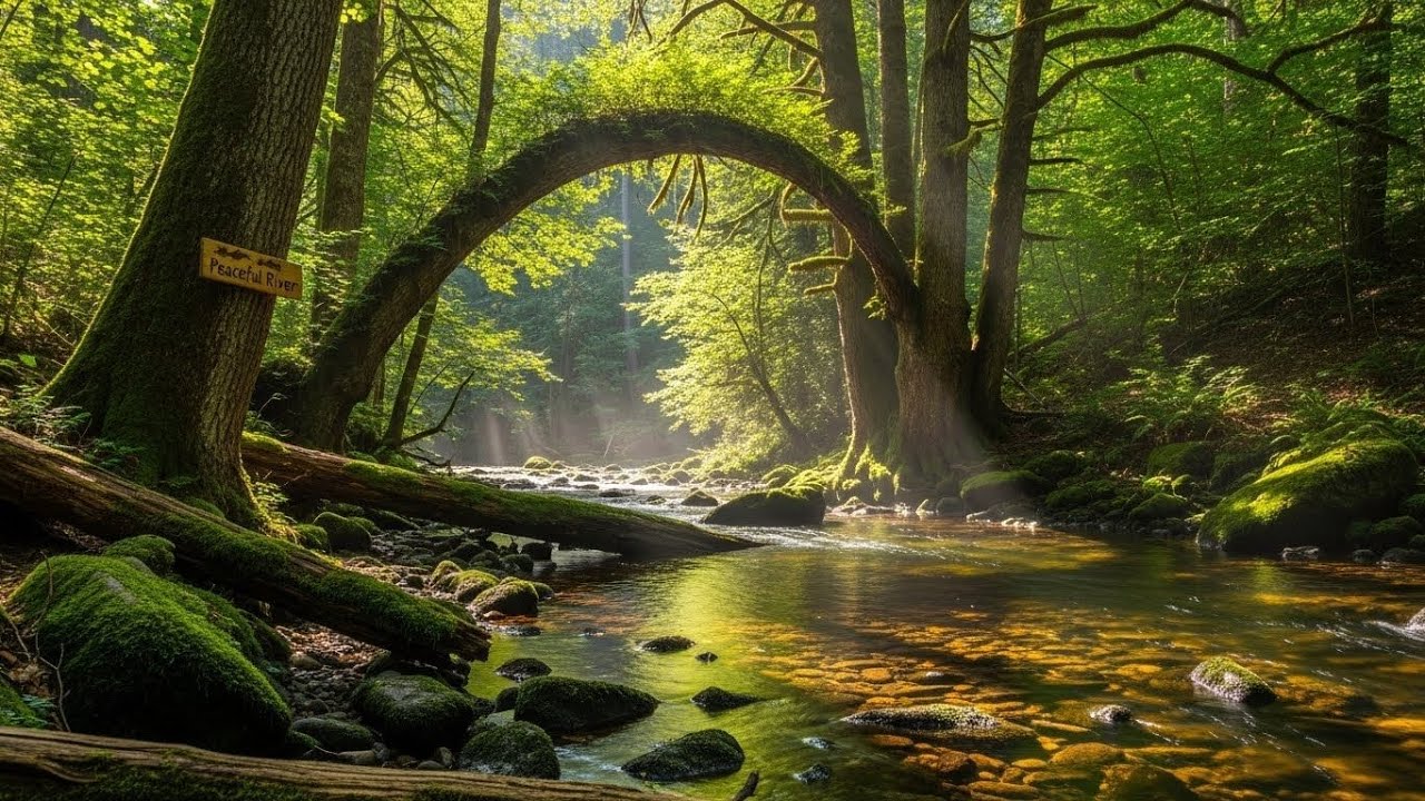 Peaceful River and Forest Ambience 🌊🌲 Flowing Water and Trees for Deep Sleep #2570
