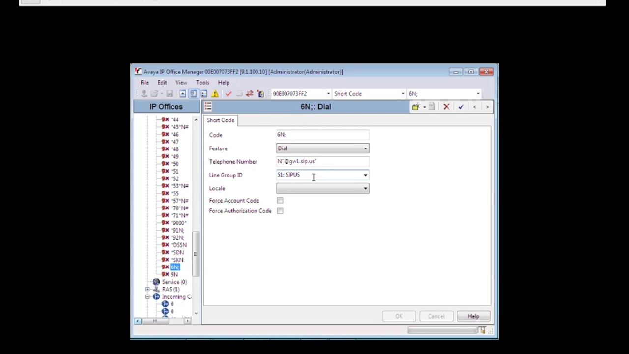 Avaya IP Office 500v2 SIP Trunk Configuration on SIP US
