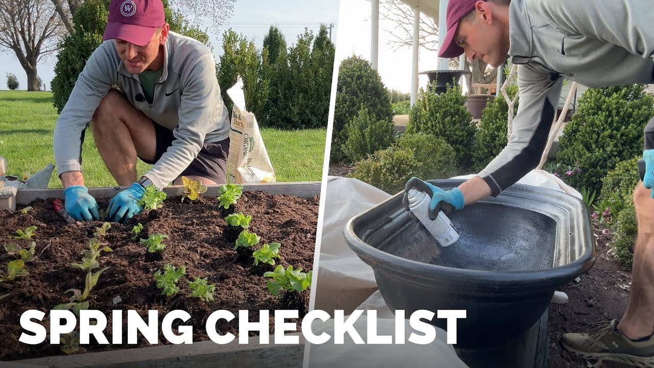 Spring Checklist: Painting fountain, planting seedlings, and more!
