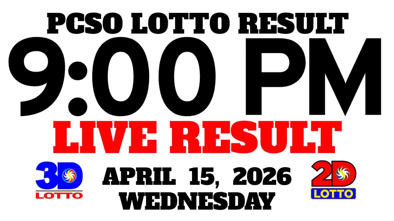 Lotto result today 9pm draw April 15, 2026 Wednesday  - Pcso Swertres Ez2 Live Result