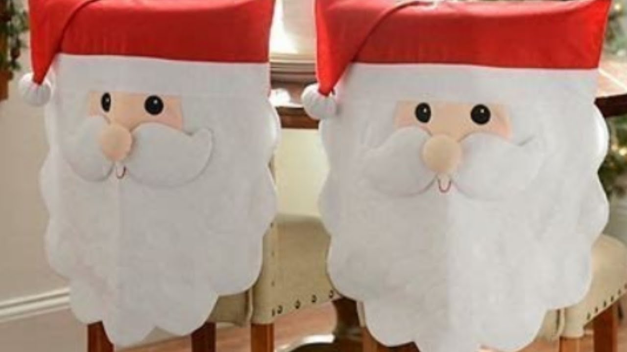 como hacer tu propio cubre sillas navideños en menos de 10 minutos. Homemade Christmas chair covers
