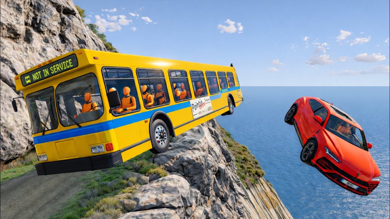 Realistic High-Speed Cliff Crashes 🔥| Extreme BeamNG.drive#213  Compilation
