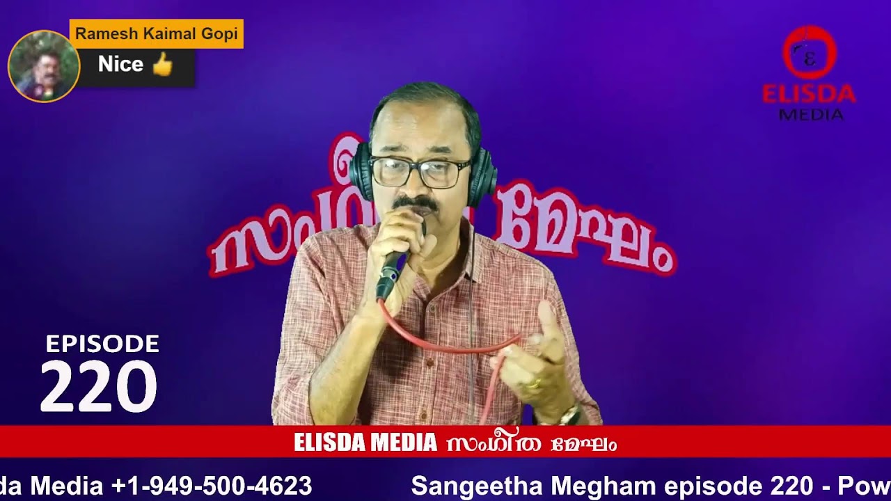 Satheesan  performing 220th Episode  of SANGEETHA MEGHAM