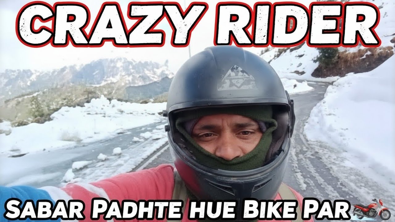 Snowfall crazy ride..#bike💀😱🌨️#haripurdhar#videofeed#viral#trend