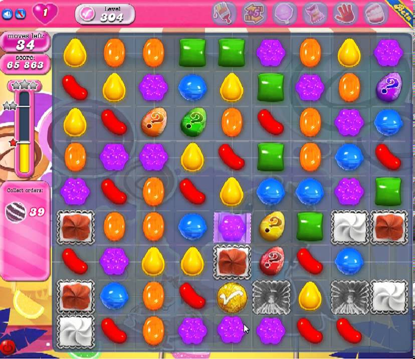 Candy Crush Saga Level 304 - 3 Star - no boosters