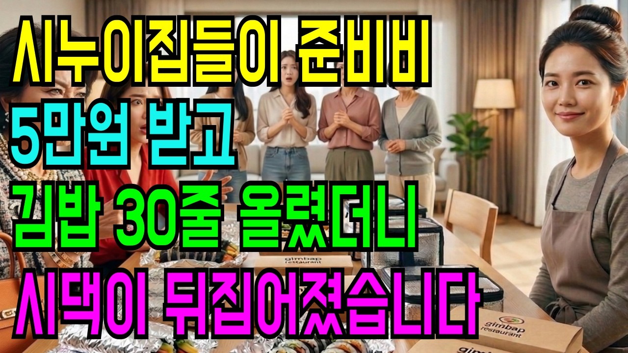 시누이 집들이 음식비 5만원 주길래 김밥 30줄 올렸더니 시댁이 뒤집어졌습니다