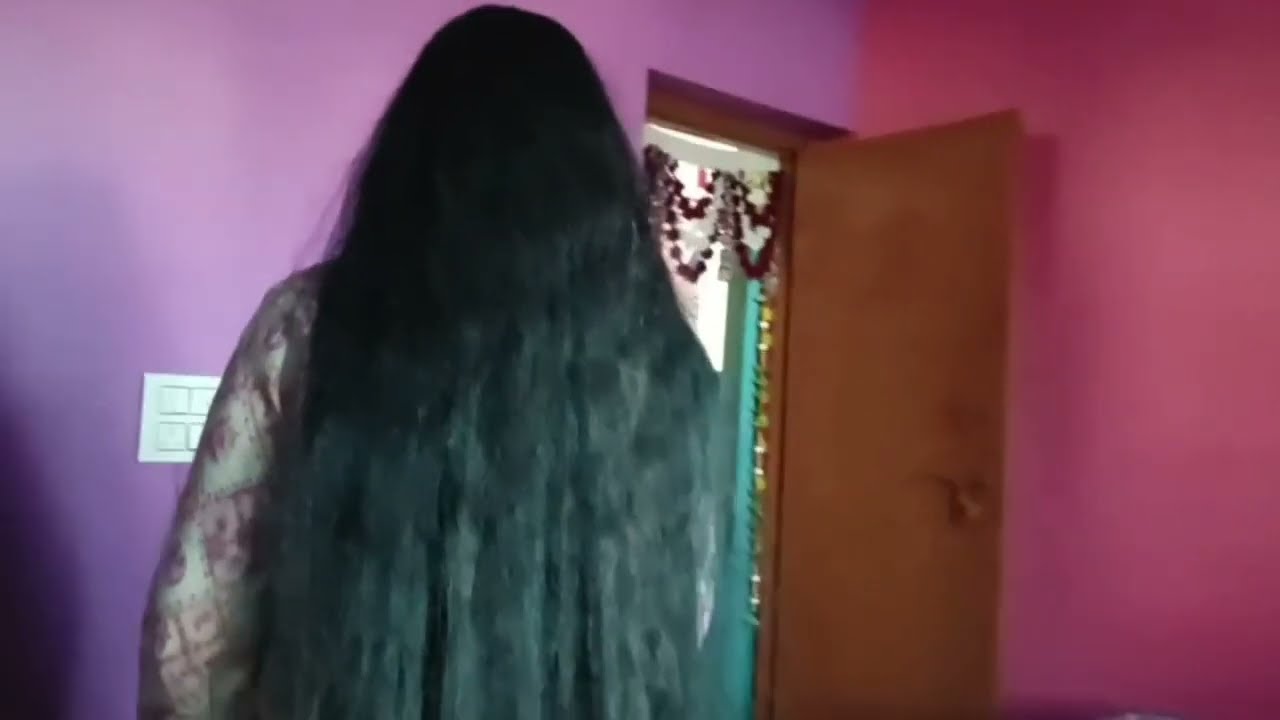 long hair women working at home with floor length long hair 🤗@MRDLonghairUttarakhand