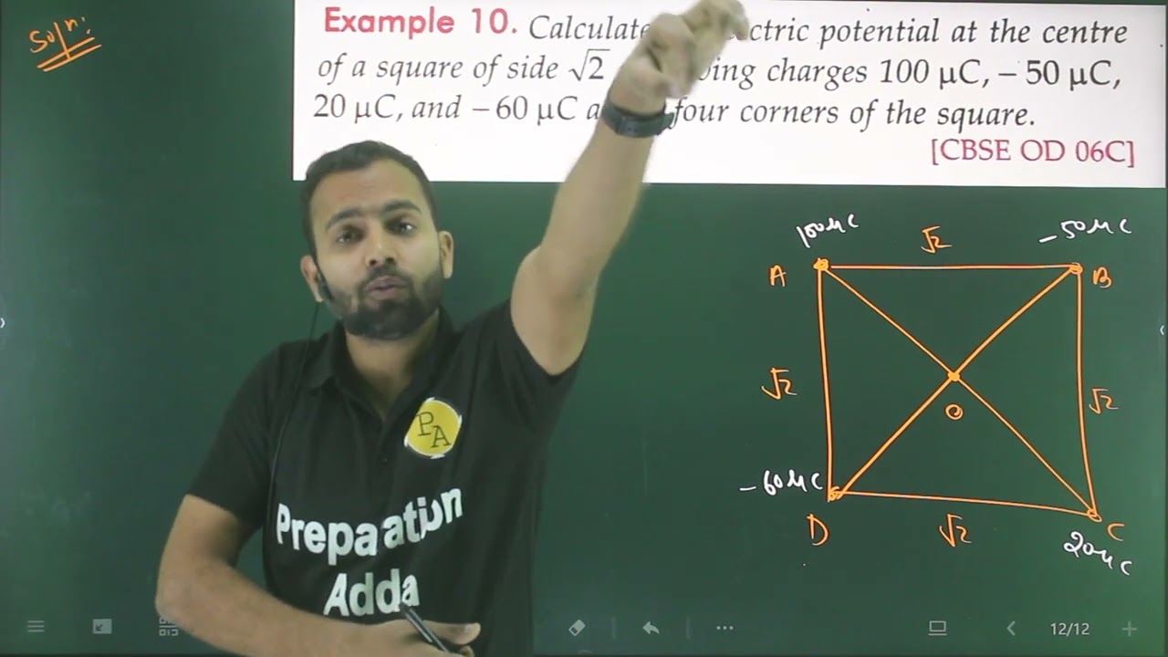 Ex-10 Electrostatic potential&capacitance numericals 12th from sl arora based on potential and point