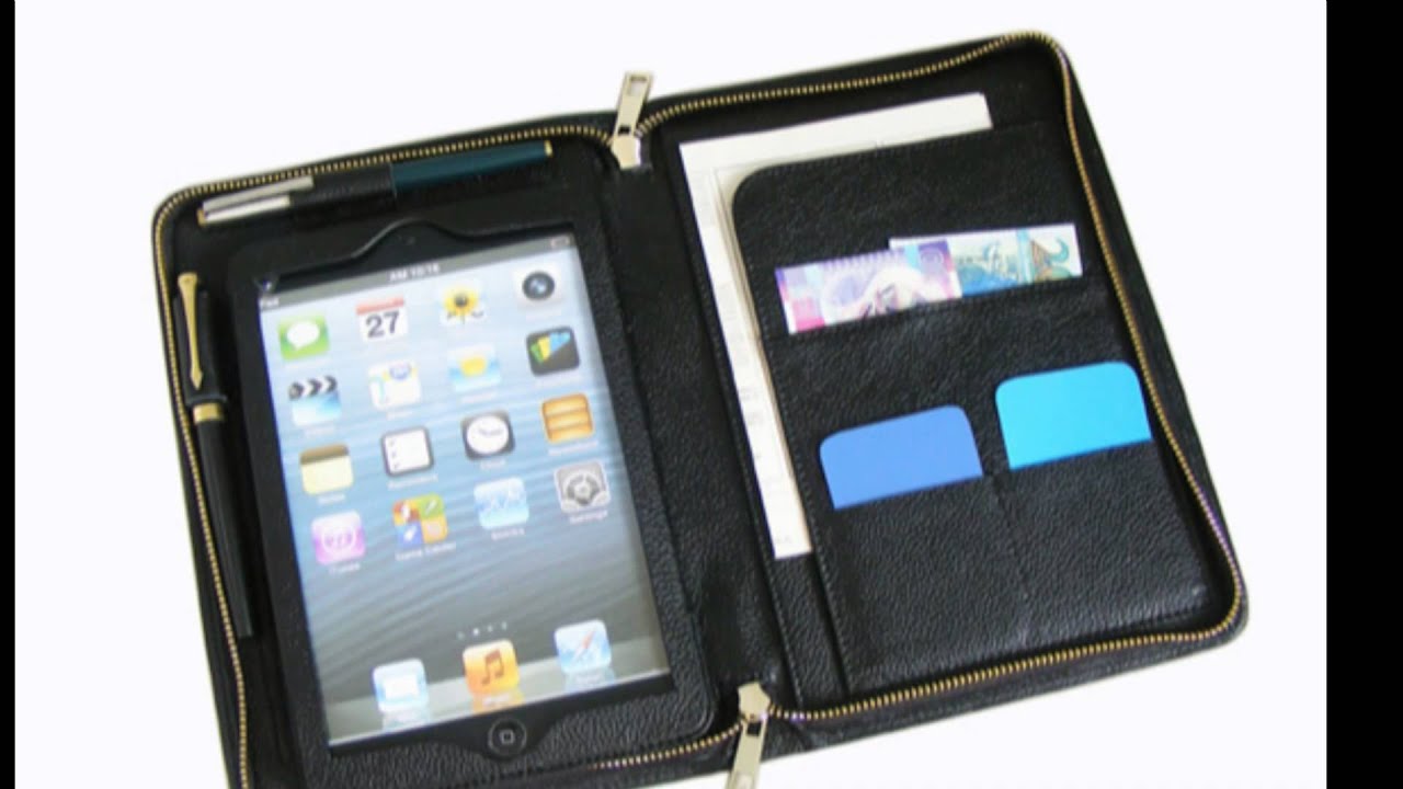 Leather Portfolio with iPad mini stands
