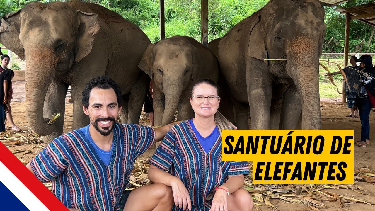 Visitamos um Santuário de Elefantes na Tailândia!