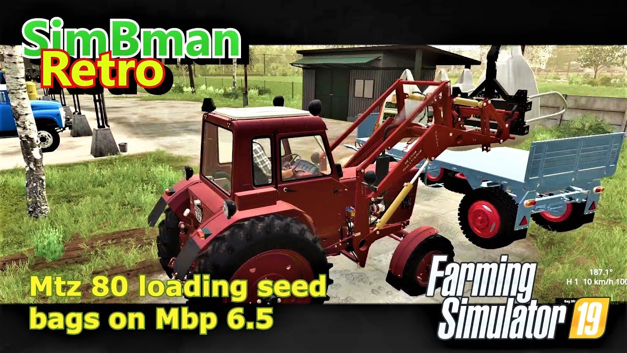 Mtz 80 loading seed bags on Mbp 6.5 / Farming Simulator 19 / FS19, LS19