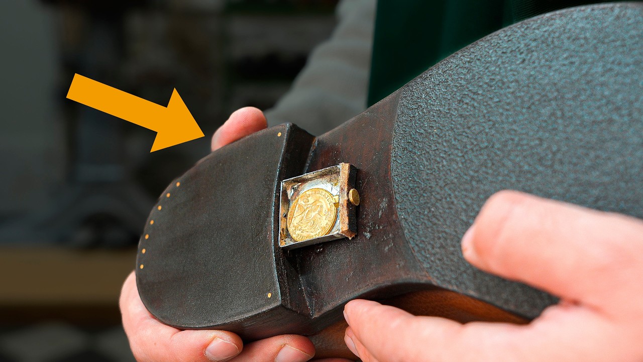 Ce vieux soulier John Lobb cache un tiroir secret avec de l'or !