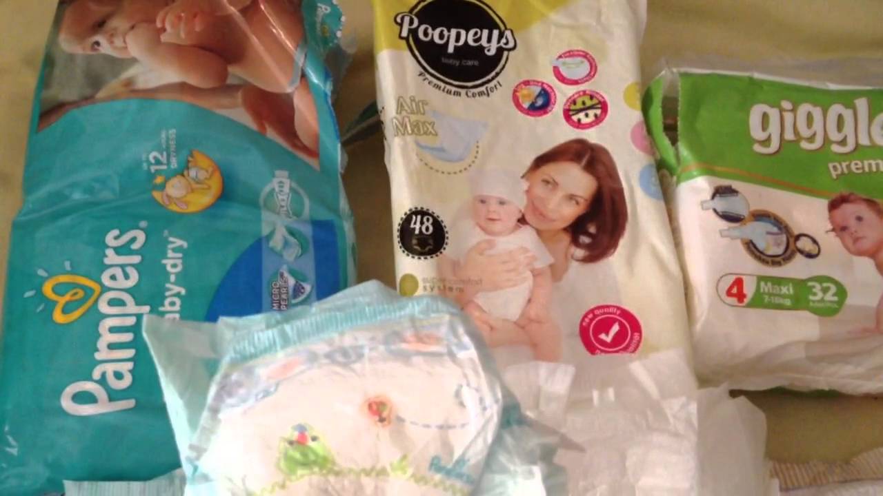 Обзор подгузников для малышей (pampers,poopeys,giggles)