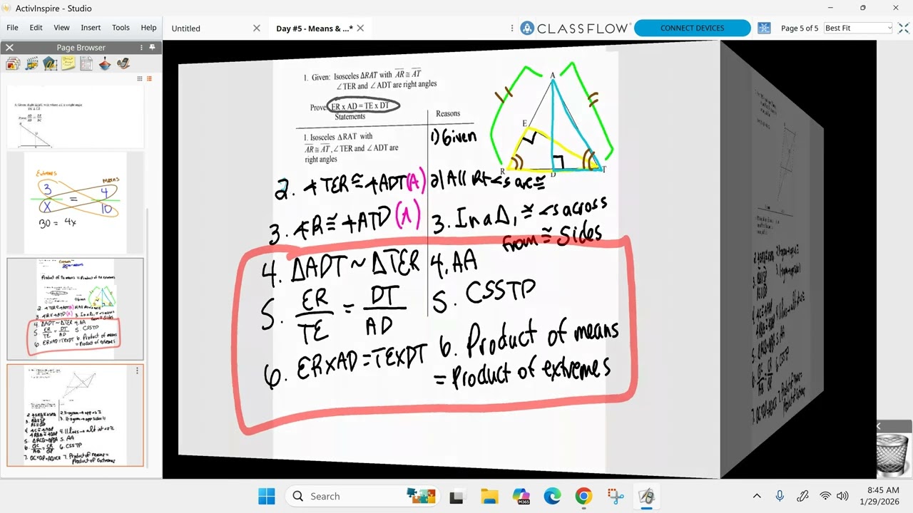 Geometry AB January 29th - Unit 7 Day 5 - Means & Extremes