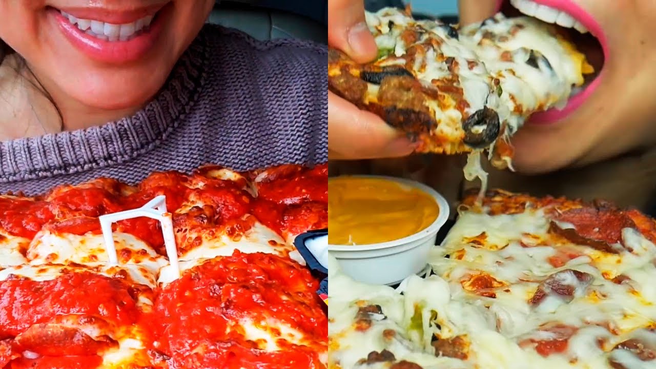 ASMR TOO MUCH CHEESY PIZZA HUT | mukbang compilation