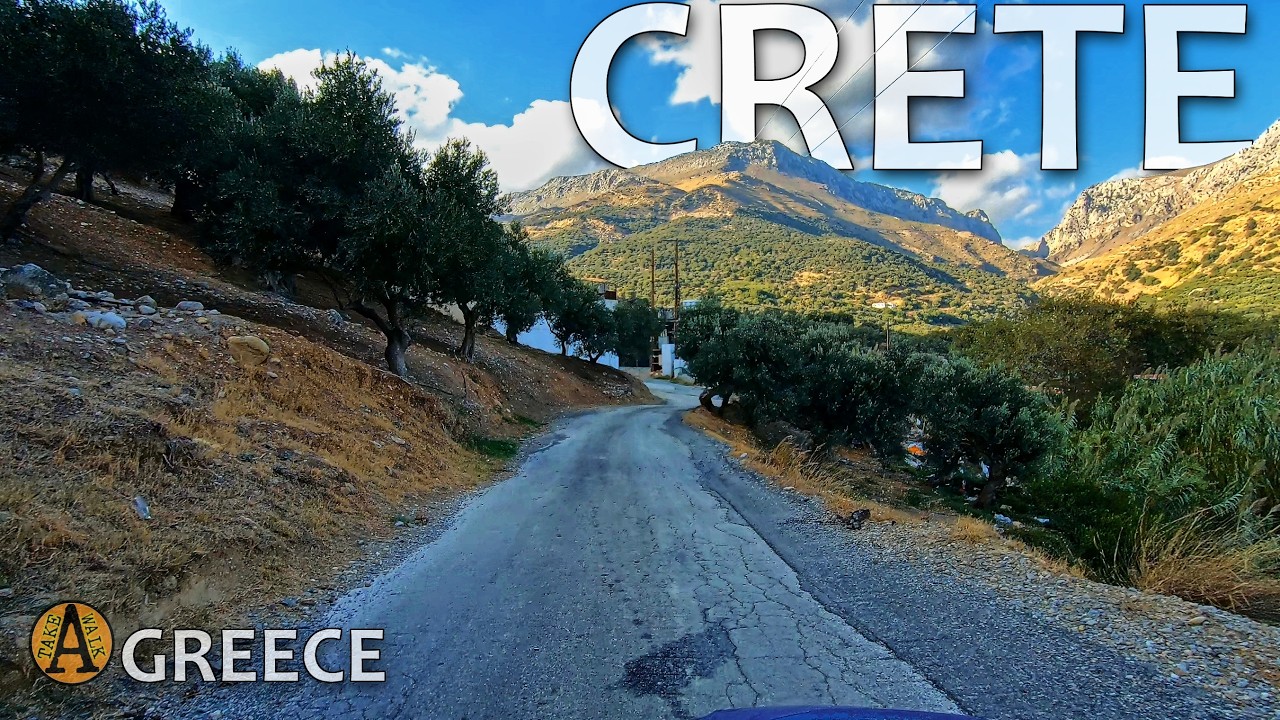 Greece | Crete | Relaxing Evening Drive Through Plakias | Sunset Light & Coastal Scenery | 4K ASMR