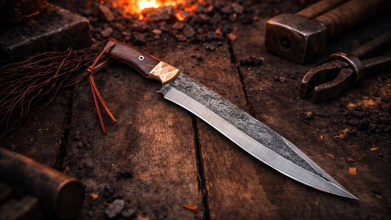 Making a Viking Seax Knife 🔥 Full Process & Final Reveal