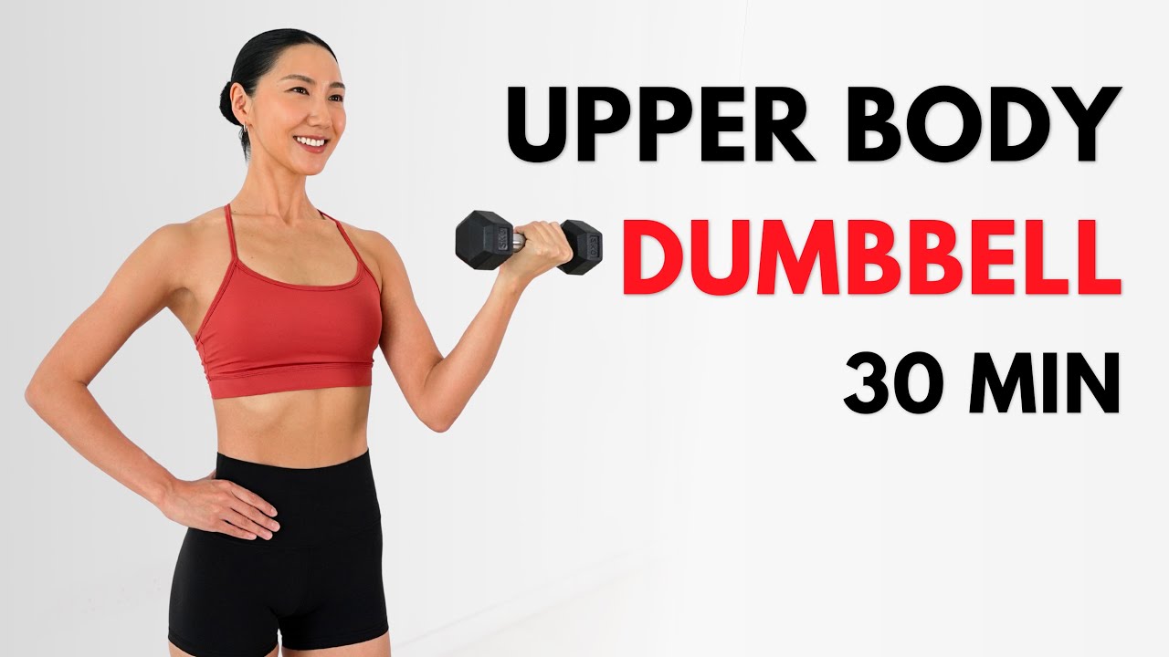 30 MIN Upper Body Dumbbell WorkoutㅣToned Arms, Shoulders, Back, Abs
