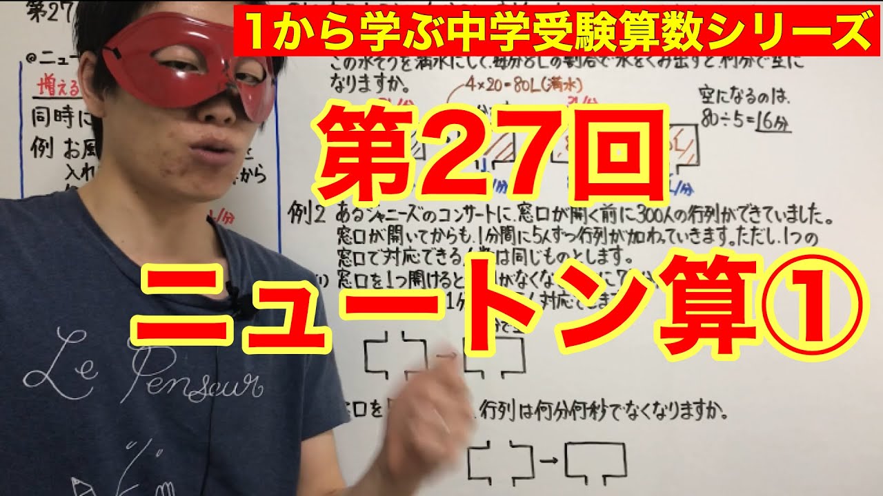 中学受験算数「ニュートン算①」小学４年生～６年生対象【毎日配信】