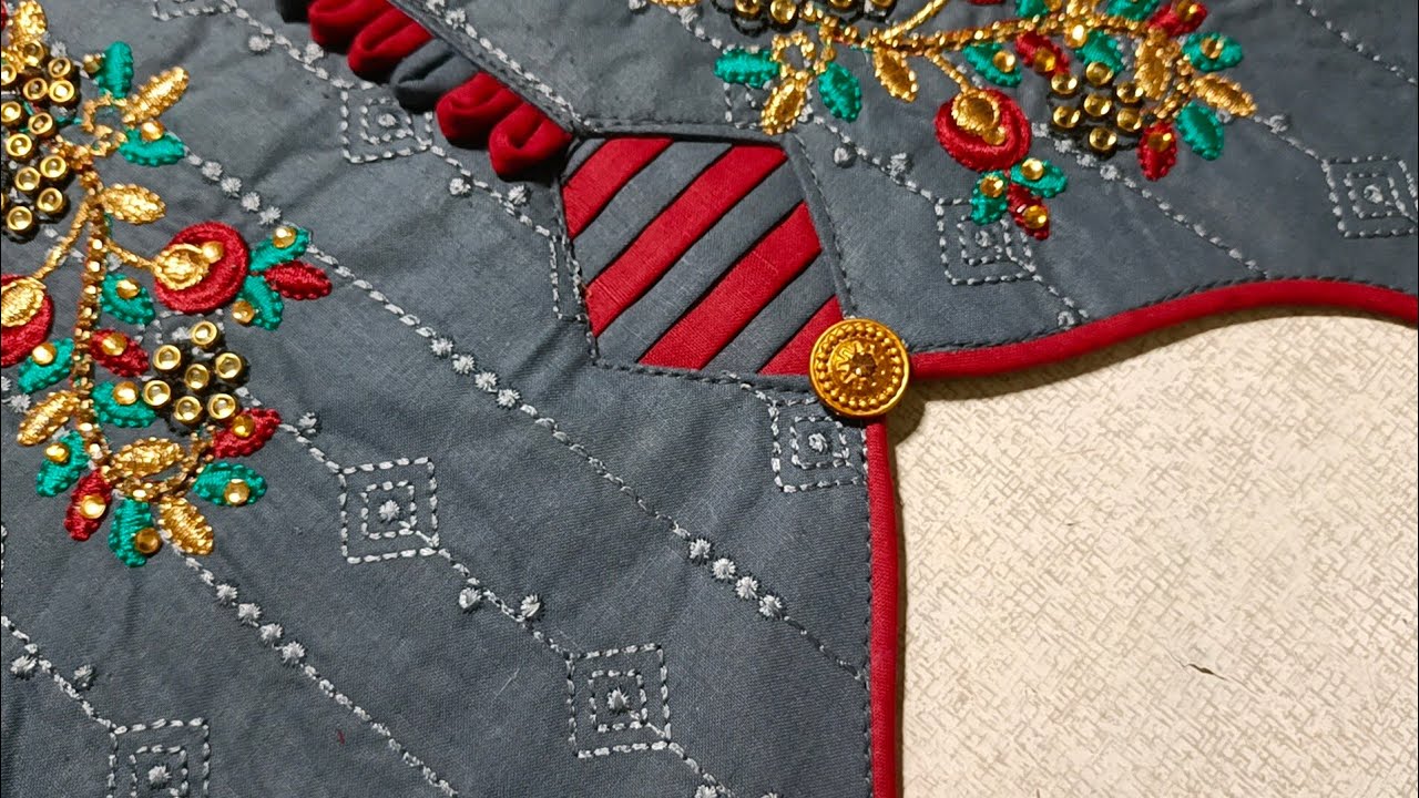 Very Easy and Stylish Chudithar neck / kurti neck /Salwar neck design cutting and stitching