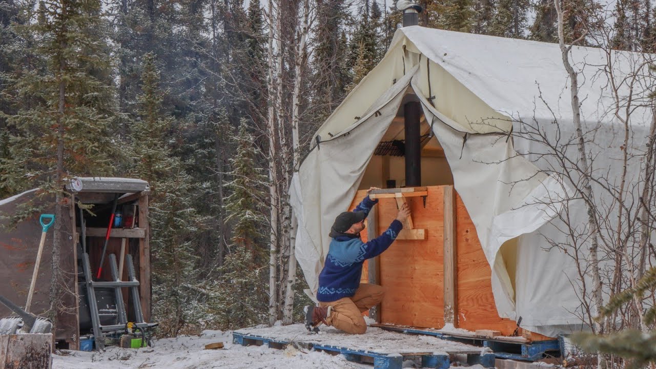 100°F HOT tent with COLD outdoor meal tray. 3 days SOLO in SNOW