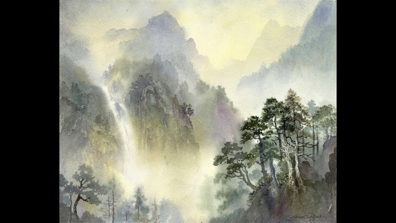 How to Paint a Waterfall in Waterclolour - 'Mist in the Mountains'