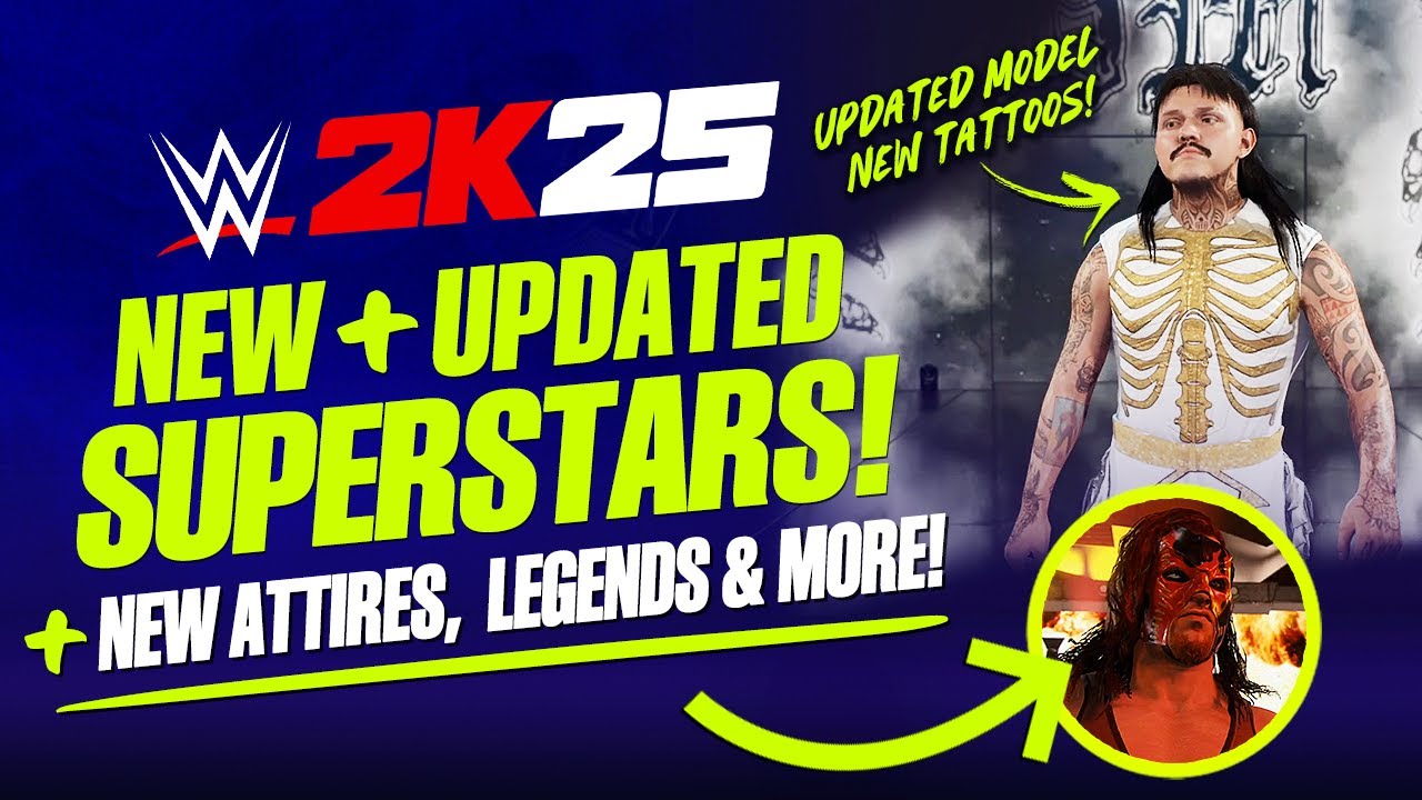 WWE 2K25: более 20 новых и обновленных суперзвезд, легенд, обновлений нарядов, творений и многого...